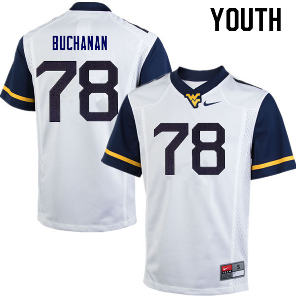 Youth #78 Daniel Buchanan West Virginia Mountaineers College Football Jerseys Sale-White